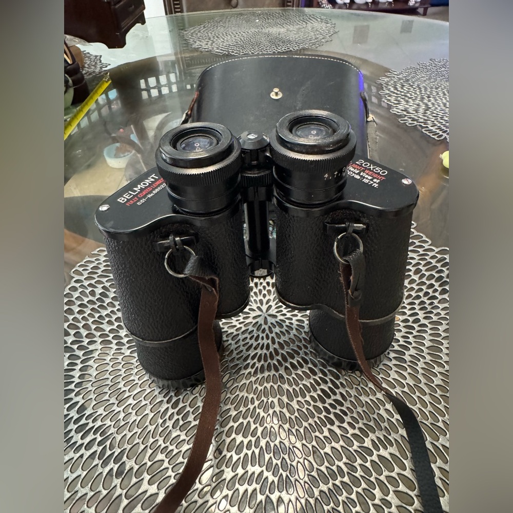 Vintage Belmont Binoculars S31-No. 88522 20x50 , 1000 Yds : 157ft.  w/ Hard Case